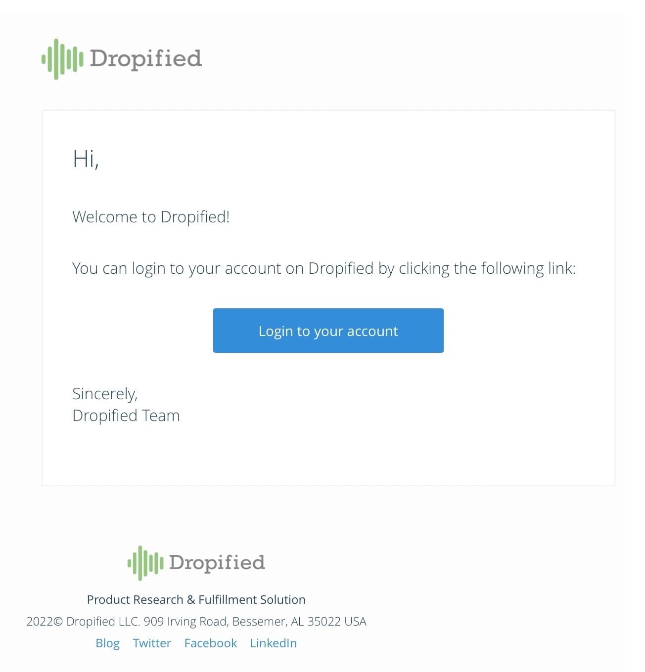 Sign up with Dropified